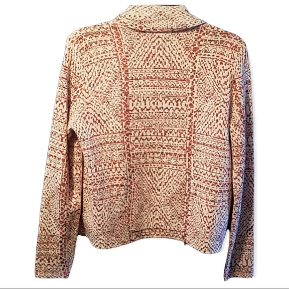 Knox Rose rust and cream Aztec print cardigan sweater / EUC - Picture 4 of 6